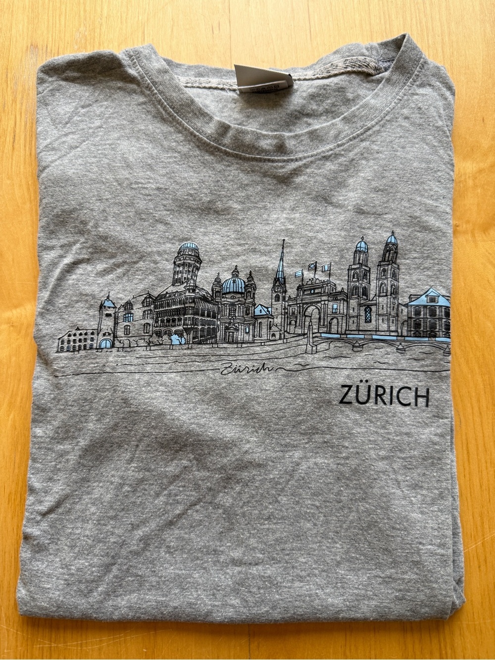 Zurich Switzerland Graphic T Shirt Gray Travel Tourist Tee Men’s XL